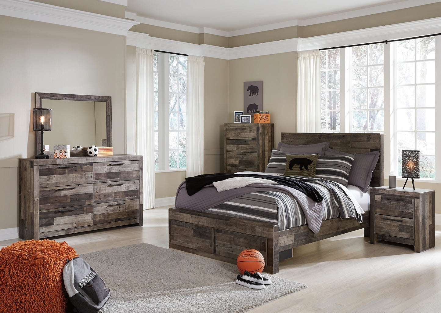 Derekson Panel Bed With 2 Storage Drawers
