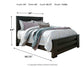 Brinxton Queen/Full Panel Headboard Bed with Mirrored Dresser and Chest