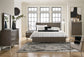 Arkenton California King Panel Bed with Mirrored Dresser, Chest and Nightstand