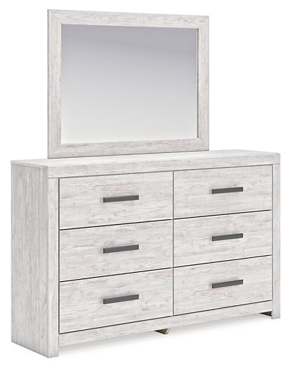 Cayboni Twin Panel Bed with Mirrored Dresser, Chest and Nightstand