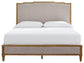 Sharlance California King Upholstered Panel Bed with Mirrored Dresser and Chest