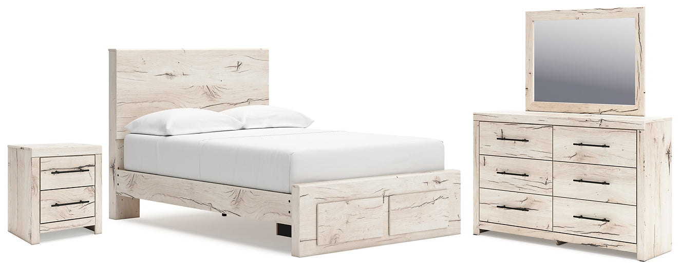 Lawroy Full Panel Storage Bed with Mirrored Dresser and Nightstand