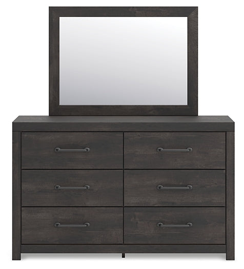 Hollivern Twin Panel Bed with Mirrored Dresser and Nightstand