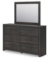 Hollivern Twin Panel Bed with Storage with Mirrored Dresser, Chest and Nightstand