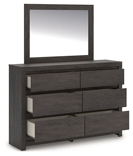 Fraluna Queen Panel Storage Bed with Mirrored Dresser and Chest