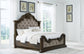 Maylee California King Upholstered Bed with Mirrored Dresser, Chest and Nightstand