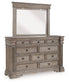 Blairhurst California King Panel Bed with Mirrored Dresser and Chest