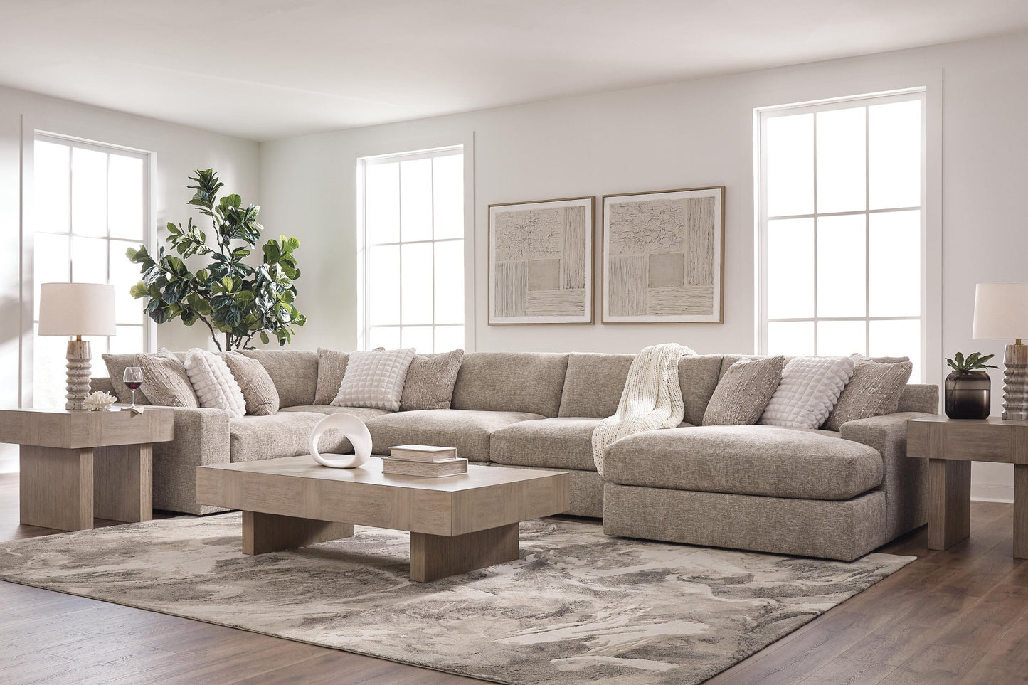 Nexora-Court 5-Piece Sectional with Chaise