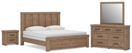 Garistyn King Panel Bed. Dresser, Mirror and Nightstand