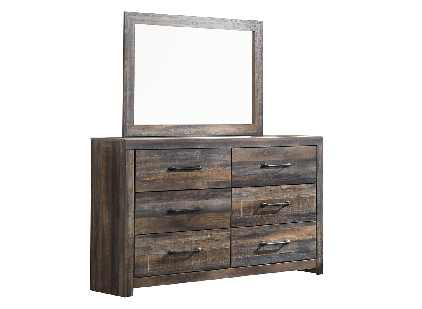 Drystan Full Panel Headboard with Mirrored Dresser, Chest and 2 Nightstands