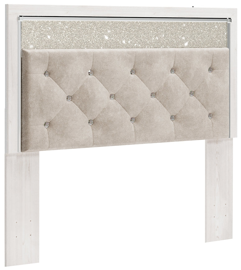 Altyra Queen Panel Headboard with Mirrored Dresser, Chest and 2 Nightstands